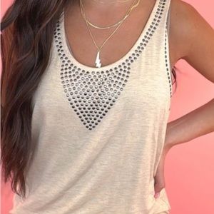 Vocal Brand Ladies Beautiful Studded Tank Top